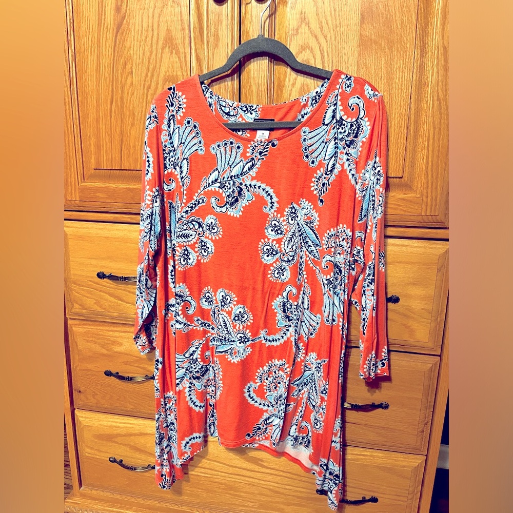 Women’s Coral Paisley Tunic Top - Stretch Jersey